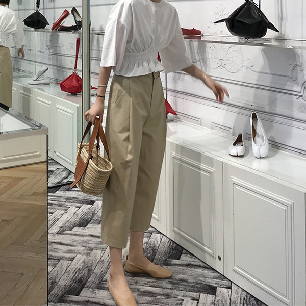 Pantaloni de dama in doua culori - model lat