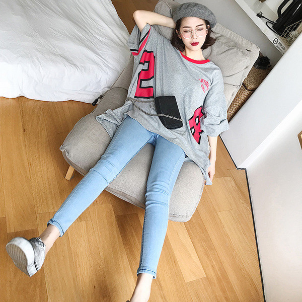 Дамски дънки с висока талия тип Slim в два цвята