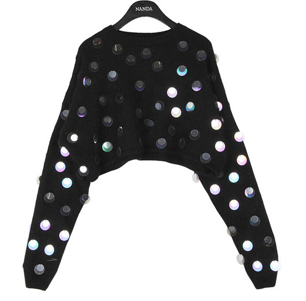 HIT Κομψό μοντέρνο γυναικείο πουλόβερ με πούλιες