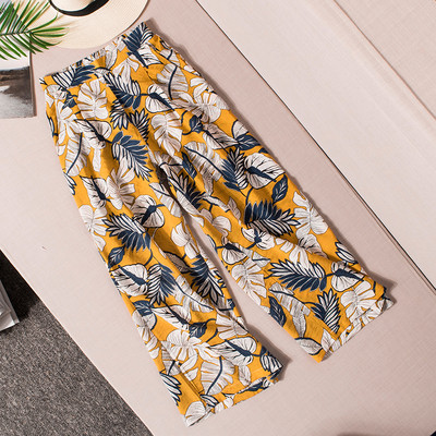 Дамски панталони с флорални мотиви в два цвята