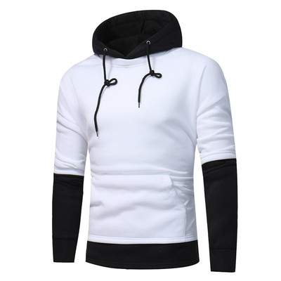 Спортен мъжки суичър с качулка и голям джоб в няколко цвята