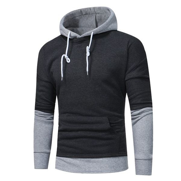 Спортен мъжки суичър с качулка и голям джоб в няколко цвята