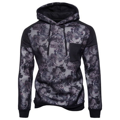 Modern férfi pulóver hálós és virágos elemekkel