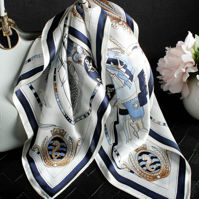 Women`s small scarf with different decoration