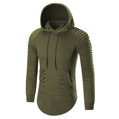 Hanorac pentru bărbați cu motive rupte și glugă în patru culori