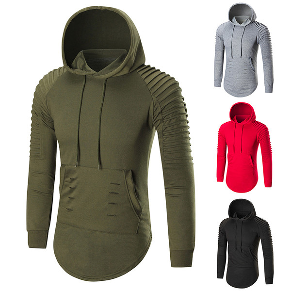 Hanorac pentru bărbați cu motive rupte și glugă în patru culori