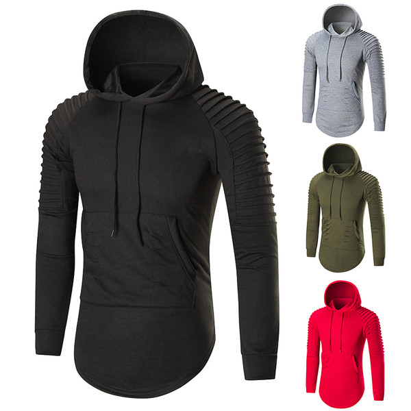 Hanorac pentru bărbați cu motive rupte și glugă în patru culori