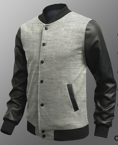 Мъжко модерно яке с ръкави от еко кожа в няколко цвята