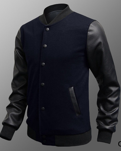 Мъжко модерно яке с ръкави от еко кожа в няколко цвята