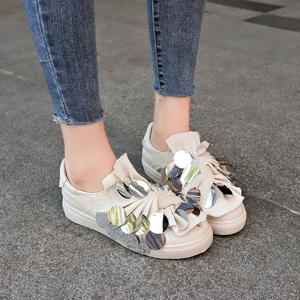 Pantofi dama casual mocasini cu paiete