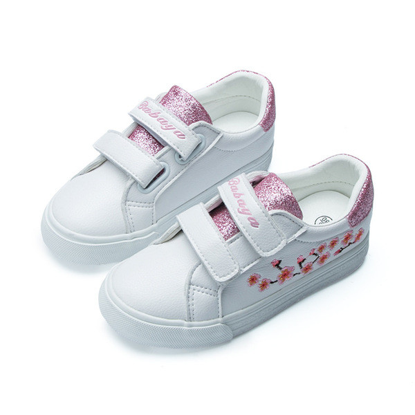 Tenisi copii pentru fete cu decor brocart si broderie florala in trei culori