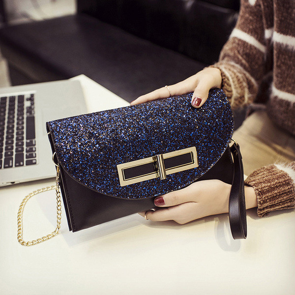 Női kis modern táska brokát huzattal