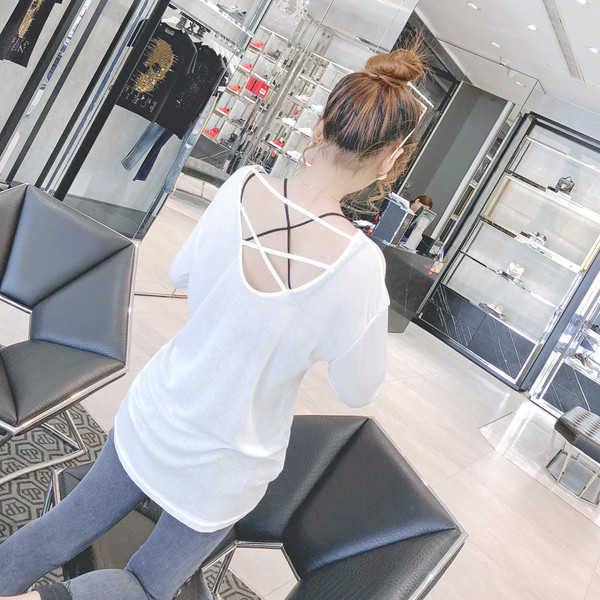 Bluză de damă modernă cu legături încrucișate la spate