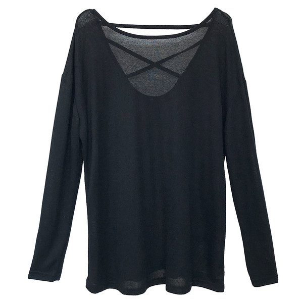 Bluză de damă modernă cu legături încrucișate la spate