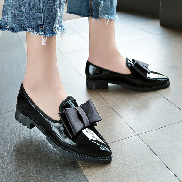 Pantofi casual de dama din piele ecologica cu panglica in visiniu si rosu