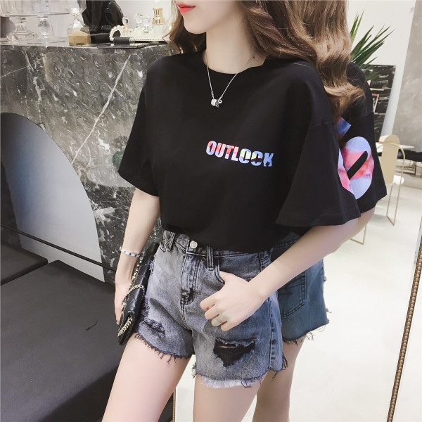 Bluză de damă modernă cu inscripții în două culori