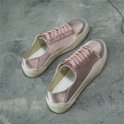 Сатенени дамски кецове в розов и бял цвят