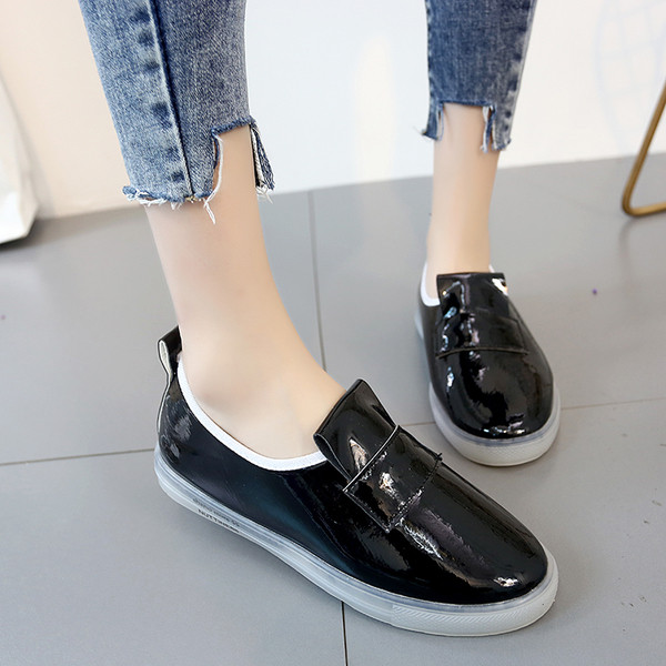 Mocasini de dama din piele lacuita din piele ecologica in patru culori