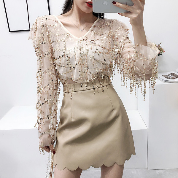 Bluza de dama eleganta cu paiete in trei culori