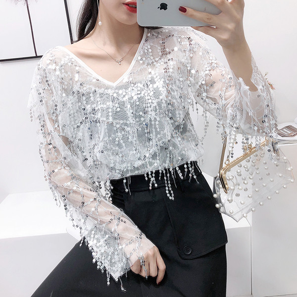 Bluza de dama eleganta cu paiete in trei culori