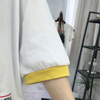 Дамска тениска с къс ръкав и качулка в два цвята