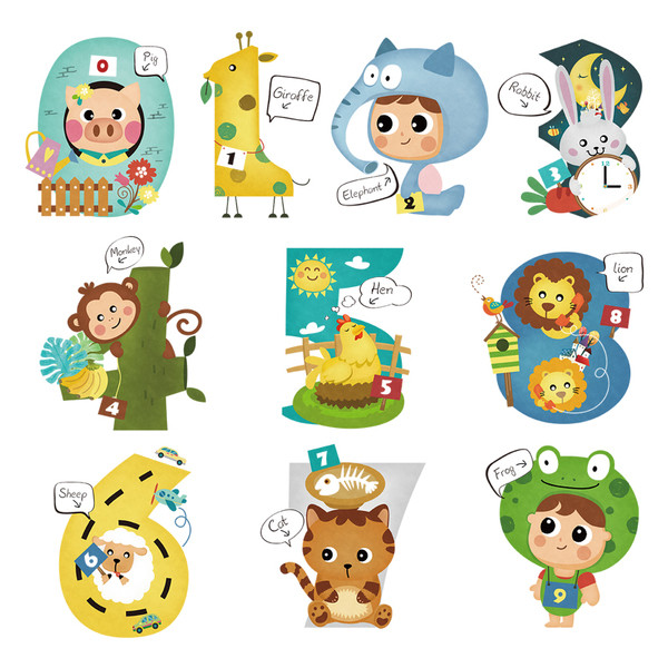 Autocolant pentru camera copiilor - Numere