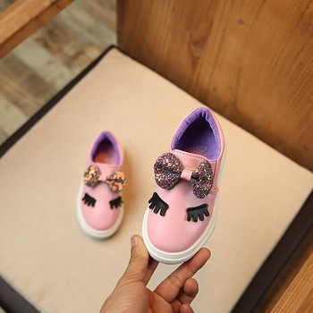 Ежедневни детски обувки за момиче с 3D декорация в три цвята