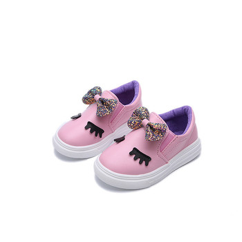 Ежедневни детски обувки за момиче с 3D декорация в три цвята
