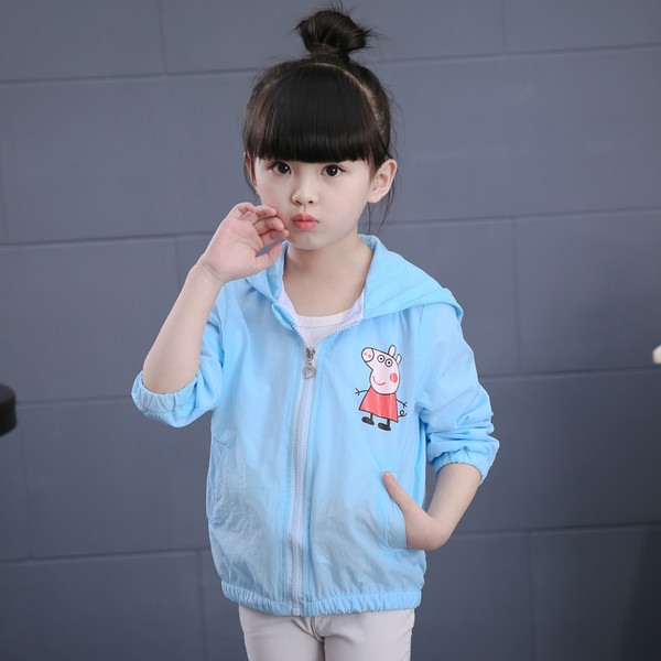 Jachetă casual pentru copii pentru fete cu element 3D al glugăi în mai multe culori