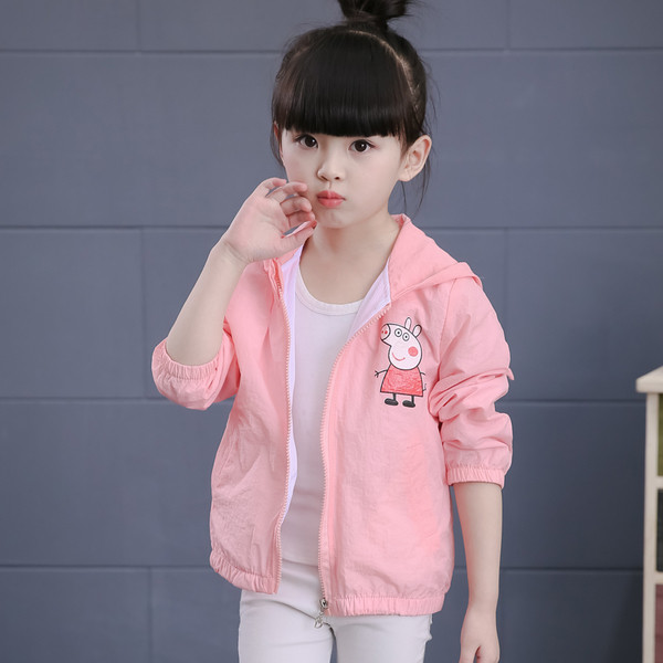 Jachetă casual pentru copii pentru fete cu element 3D al glugăi în mai multe culori