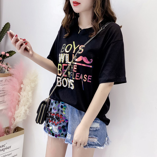 Bluză de damă modernă cu paiete în două culori