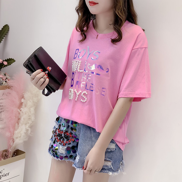 Bluză de damă modernă cu paiete în două culori