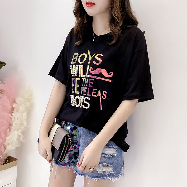 Bluză de damă modernă cu paiete în două culori