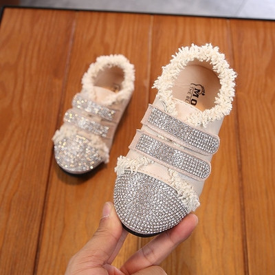 Tenisi moderni pentru copii pentru o fata cu pietre decorative in trei culori