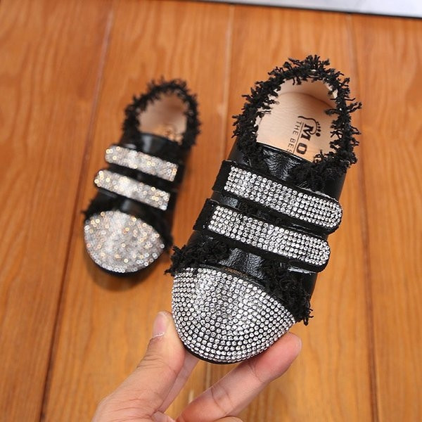 Tenisi moderni pentru copii pentru o fata cu pietre decorative in trei culori