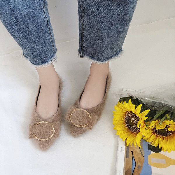 Pantofi de dama cu puf si catarama metalica in trei culori