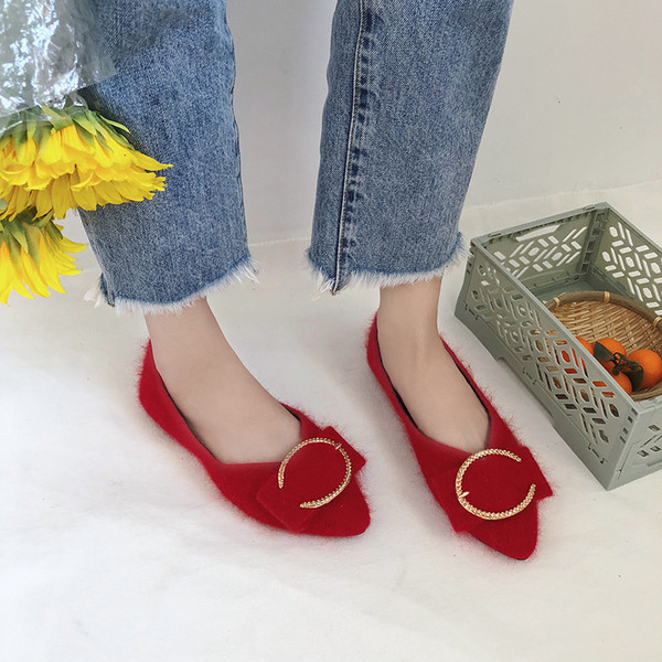 Pantofi de dama cu puf si catarama metalica in trei culori