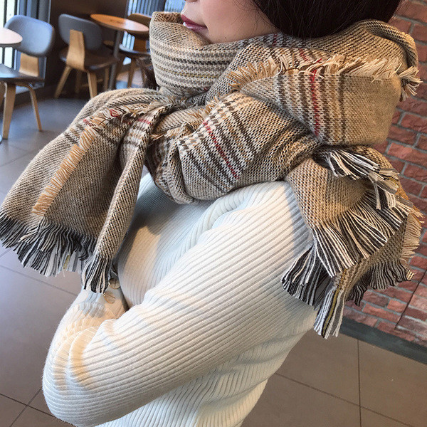 Női pamut sál egy színben