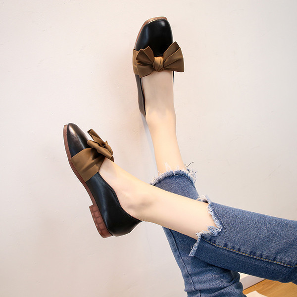 Pantofi casual dama in trei culori cu panglica