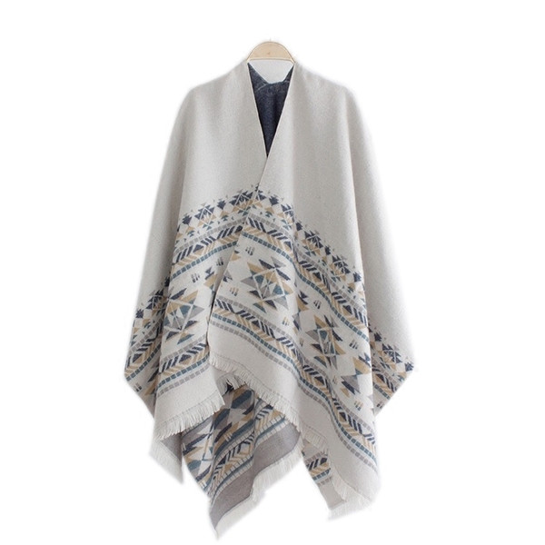 Női pamut poncsó szürke színben