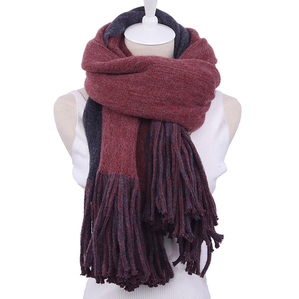 Kéttónusú női pamut sál rojtokkal