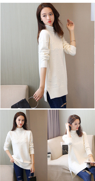 Pulover de dama modern cu guler inalt in 5 culori