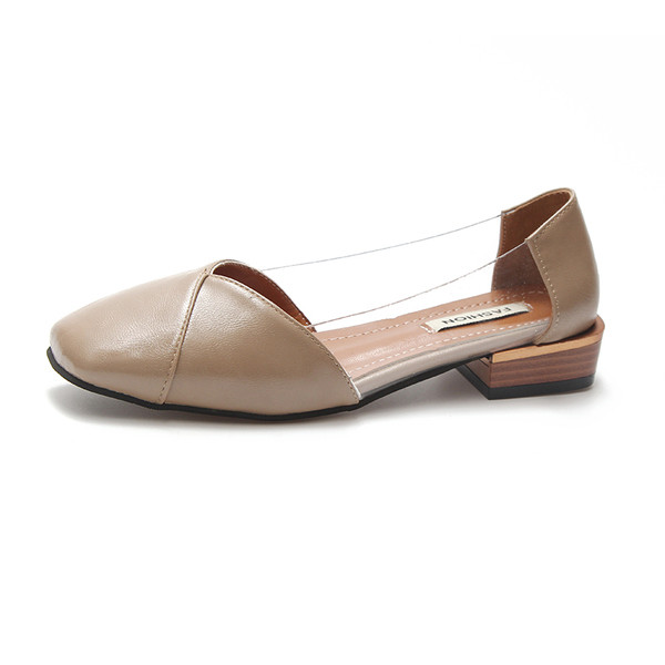 Stílusos női cipő átlátszó elemekkel, két színben