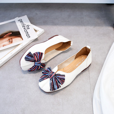 Női cipő színes szalaggal öko bőrből, három színben