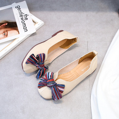 Női cipő színes szalaggal öko bőrből, három színben