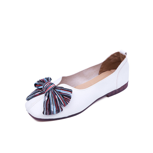 Női cipő színes szalaggal öko bőrből, három színben
