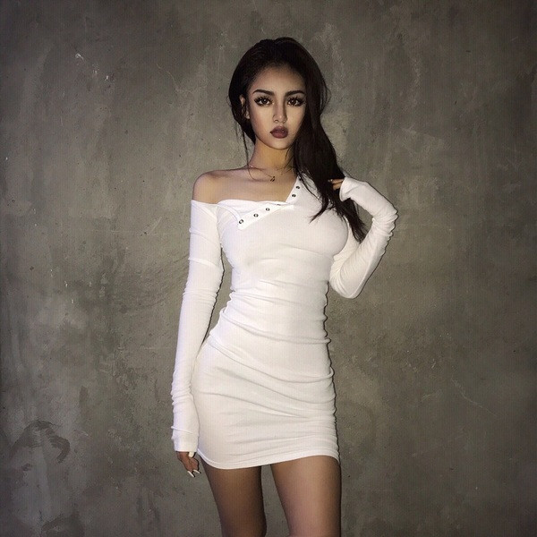 Καθημερινό  γυναικείο φόρεμα με μακριά μανίκια σε διάφορα χρώματα