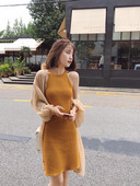 Ежедневна дамска рокля в цвят горчица