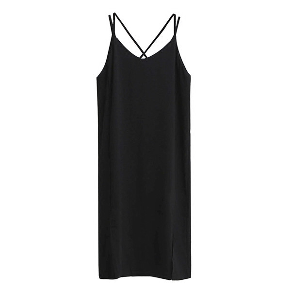 Μοντέρνο γυναικείο φόρεμα με ενδιαφέρουσα πλάτη και πλάγια σχισμή