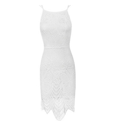 Κομψό γυναικείο φόρεμα με δαντέλα σε δύο χρώματα